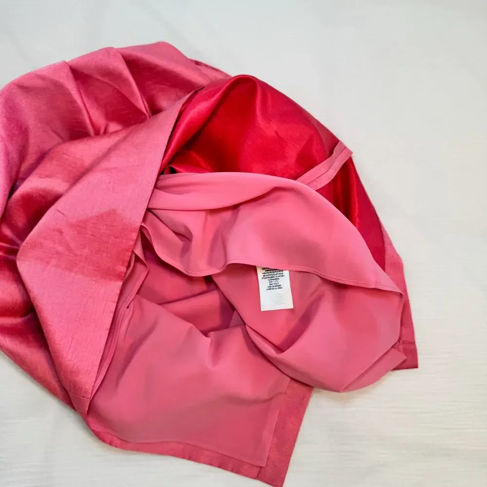 Alice + Olivia Toni Paper-Bag Skirt Satin Pink Women’s 8 Pencil Office Barbie - Picture 14 of 16